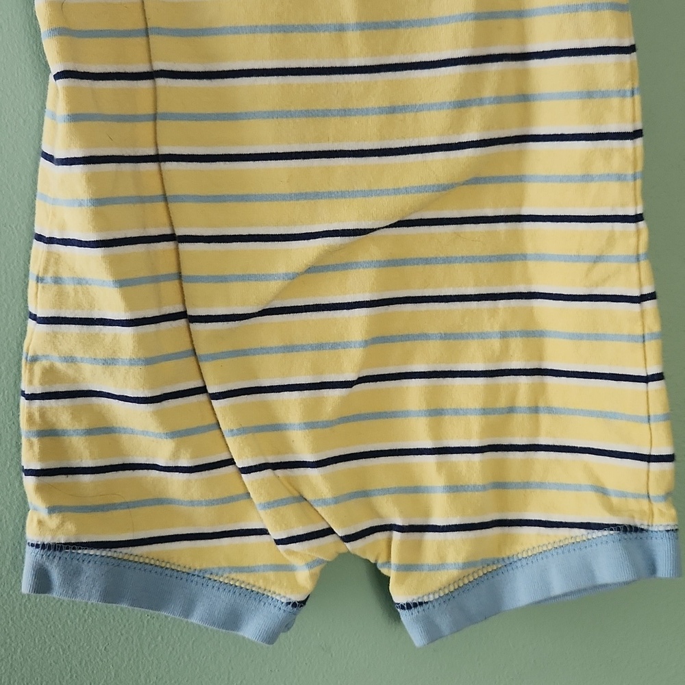 Carter's Yellow and Blue Striped Baby Romper - Picture 9 of 10